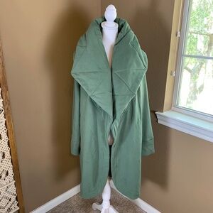 Avec‎ Les Filles Green Hooded Coat Cardigan Jacket Size Medium EUC Pockets